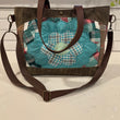 Load image into Gallery viewer, Vintage Plaid &amp; Antique Quilted  Waxed Canvas Tote Bag
