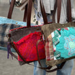 Load image into Gallery viewer, Vintage Woold and Waxed Canvas Tote Bag
