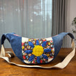 Load image into Gallery viewer, Star Dahlia &amp; Denim Banana Bag
