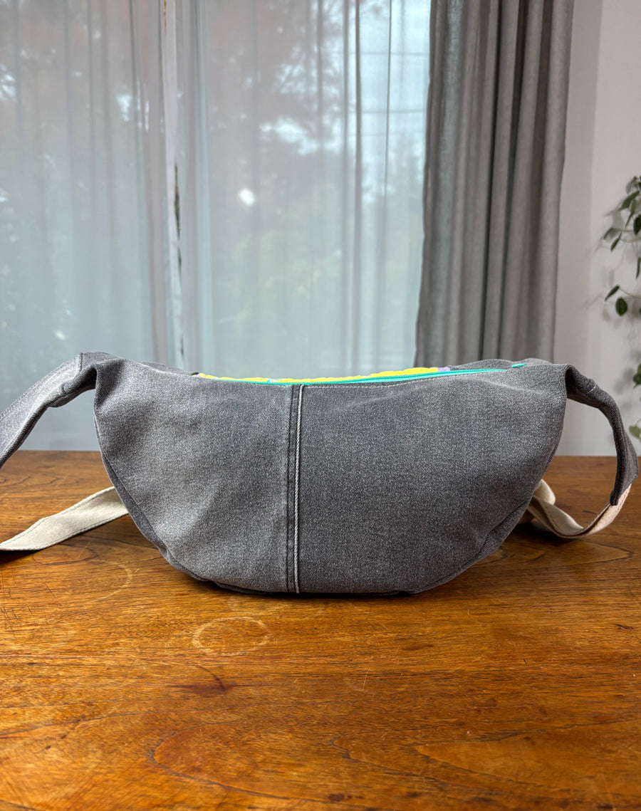 Eight point Star and Denim Banana Bag