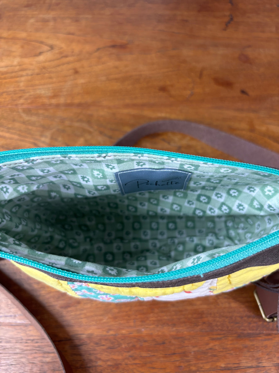 Eight point Star & Brown Waxed Canvas Crossbody