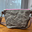 Load image into Gallery viewer, Dresden Plate &amp; Brown Waxed Canvas Crossbody
