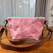 Load image into Gallery viewer, Dresden Plate &amp; Pink Waxed Canvas Crossbody
