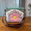 Load image into Gallery viewer, Light Pink Grandmother&#39;s Flower &amp; Blue Waxed Canvas Crossbody
