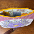Load image into Gallery viewer, Purple Grandmother&#39;s Flower &amp; Pink Waxed Canvas Crossbody
