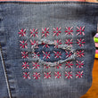 Load image into Gallery viewer, Small Dresden Plate Pouch with Sashiko Stitching
