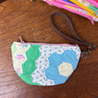 Load image into Gallery viewer, Mini Halfmoon Pouch (Grandmother's Flower light blue with birds)
