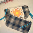 Load image into Gallery viewer, Blue Plaid Quilted Clutch
